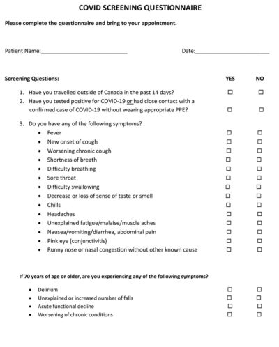 screening questionnaire gnmi